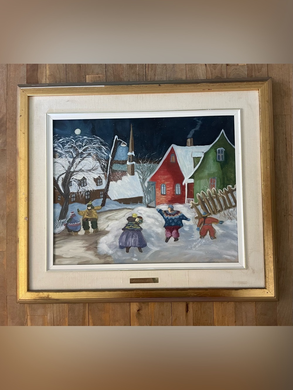 Vintage Oil Paint  by Micheline Sarrazin Impressionist 28 X 23 Inches